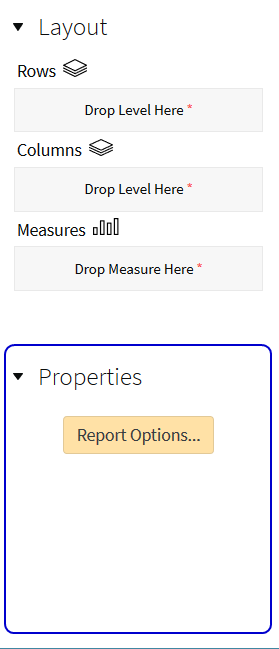Insights panel that has Report Options for properties